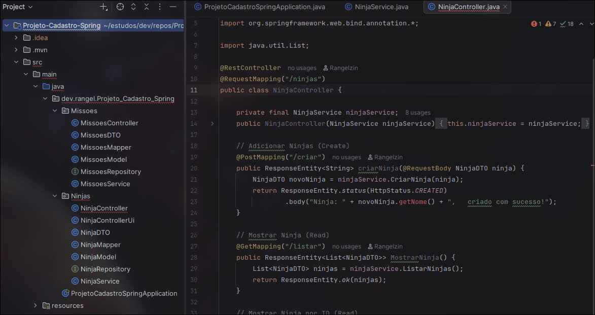Capa do projeto Projeto API Spring Boot